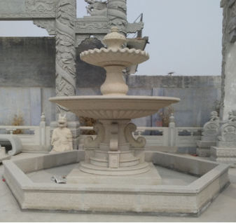 【万达】直销汉白玉石雕喷泉 欧式喷泉摆件 大理石喷水雕塑