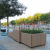 一体式高低组合花箱 商场广场公园花坛木塑花箱 可定制防腐木