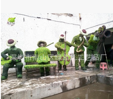 热销推荐仿真绿植动物绿雕 公园绿地大型艺术雕塑 音乐人艺术绿雕
