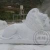汉白玉欧式石雕趴狮大理石爬狮雄狮镇宅门口摆件石头狮子一对