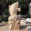 石雕喷水鱼 晚霞红喷水鲤鱼 海螺 小区庭院别墅水池摆件园林装饰