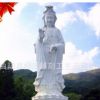 设计加工安装寺庙石雕佛像大型汉白玉滴水观音菩萨雕塑尺寸可定做