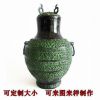 古玩合金青铜器圆壶青铜花瓶 仿古青铜器工艺品家居摆件装饰品