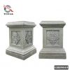 石雕基座落地 罗马柱 雕塑花盆加高庭院花园置物摆件方形雕花底座