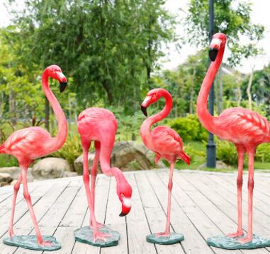 仿真火烈鸟玻璃钢动物雕塑 户外别墅花园景观装饰摆件树脂工艺品