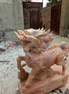 石雕动物石雕麒麟大理石石雕动物石雕动物厂家招财貔貅批发销售