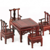 红木雕工艺品 微型微缩小家具模型 明清仿古中式红酸枝八仙桌摆件
