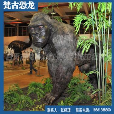 现代园林大型仿真动物雕塑 公园别墅玻璃钢猩猩摆件 厂家定做生产