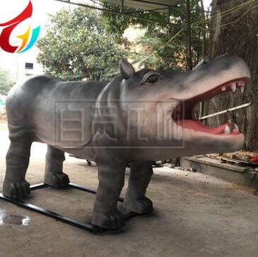 大型恐龙 订做高仿动物雕塑 园林雕塑 河马玻璃钢雕塑