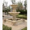 销售大型园林水景石雕喷泉,叠水钵,黄锈石,来图定制
