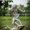 主题公园园林景观雕塑玻璃钢人物 现代人物场景玻璃钢电镀雕塑