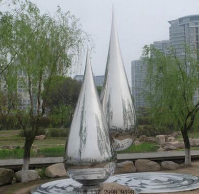 定做巨大型不锈钢镜面雕塑金属水滴抽象雕塑市政广场公园户外雕塑