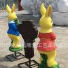 玻璃钢彩色兔子雕塑 园林景观动物雕塑 定做动物卡通雕塑