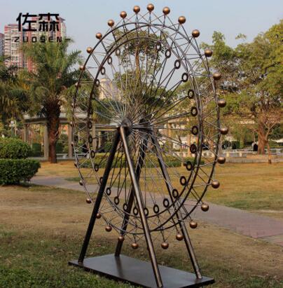 定制户外广场欧式仿古大型园林景观落地雕塑摆件金属工艺品摩天轮