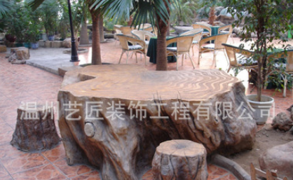 温州厂家直销 仿真树桩雕塑 园林户外树桩 花园户外小区（8）