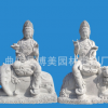 供应石雕三大仕雕像汉白玉文殊普贤坐兽观音菩萨西方三圣佛像摆件