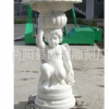 天然汉白玉圣水池石雕天使跪着头顶圣水盆石材雕刻可定制厂家直销