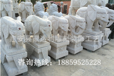 惠安石雕大象 花岗岩园林景观石象雕塑 招财大象 象摆件