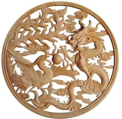 手工雕刻圆形挂件家具装饰 木雕工艺品复古风实木雕刻厂家批发