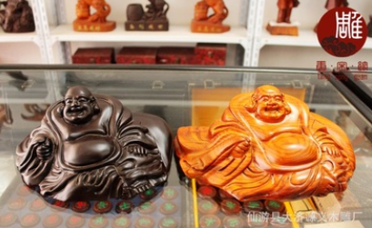 草花梨卧佛笑口常开布袋弥勒 黑檀木雕工艺品摆件厂家直销