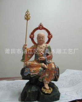 木雕 地藏王 彩绘