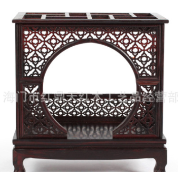 木雕明清家具老红木工艺品 微缩家具摆件 紫檀木月门床