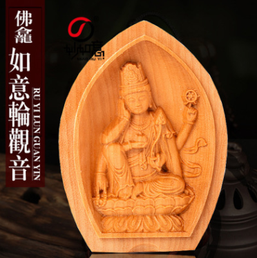 批发黄杨木雕东密佛龛掌中宝佛盒如意轮观音手中佛佛屋护平安