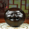 办公家居招财猪木雕木质工艺品摆件皮黑幸福猪摇钱猪头摆件
