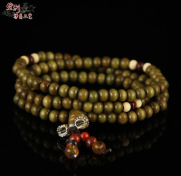 红檀绿檀佛珠 手链 红木雕工艺品 家居礼品 古玩首饰