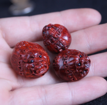 喜木佛珠 DIY印度小叶紫檀木雕貔貅 古玩把件木质工艺品串珠配件