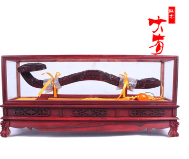 大有红木 非洲小叶紫檀木雕单头如意摆件 科檀木质工艺品雕刻礼品