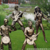 现货玻璃钢仿铜音乐人物乐团雕塑摆件城市园林景观小品商业街美陈