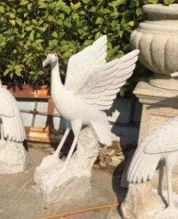 丹顶鹤雕塑、景观丹顶鹤雕塑、动物石雕、园林景观工艺品摆件