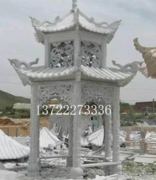 石雕凉亭汉白玉欧式双层凉亭景观园林庭院广场户外工艺品装饰摆件