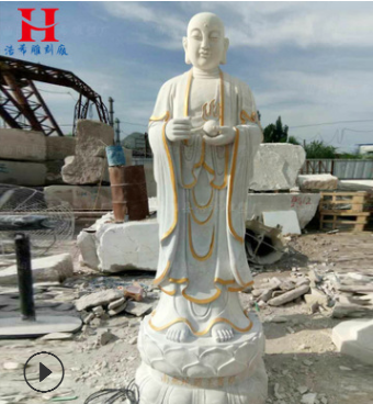 石雕观音佛像供奉保平安摆件大型寺庙佛像侍奉菩萨汉白玉人物雕像