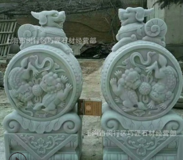 上海厂家直销青石仿古门当户对，汉白玉抱鼓石，仿古建筑石鼓石雕