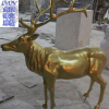 厂家直供玻璃钢麋鹿雕塑摆件 彩绘动物雕塑 工艺品雕塑定制