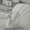 黄锈石孔雀喷水石雕|花岗岩孔雀开屏雕塑|小区动物喷水石雕小品