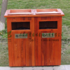 户外防腐木垃圾桶炭化木垃圾桶复古景区公园实木垃圾桶庭院垃圾箱