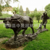 玻璃钢人物雕塑 牛拉犁耕牛农耕人物民俗小品模型 园林景观摆件