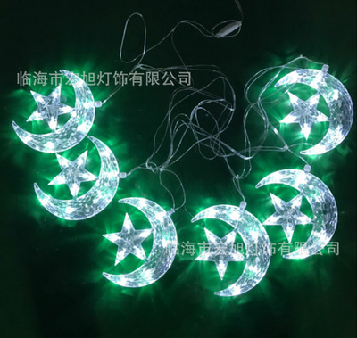 新款LED五角星亮化装饰造型灯 LED星伴月 星星节日彩灯圣诞灯雪花