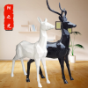 几何鹿雕塑几何面鹿摆件大件园林景观摆设花园玻璃钢动物雕塑