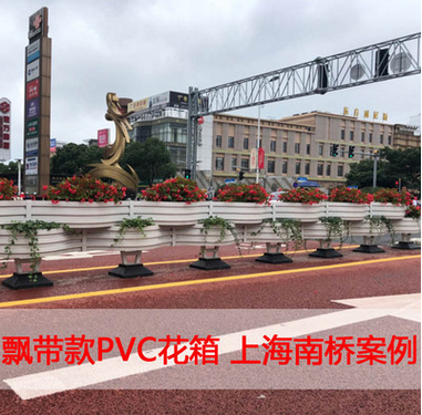 PVC花箱户外花箱塑木市政绿化道路隔离组合护栏花槽种树步行街