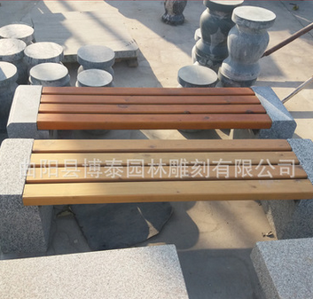 石雕防腐木石凳公园小区别墅休息凳摆件花岗岩公共场所坐凳雕刻