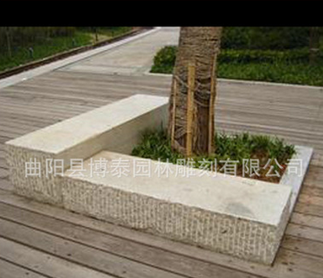 厂家直销石雕树池花池坐凳长方形圆形树池板材青石斧剁石树坑