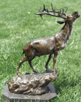 供应景观装饰铜动物雕塑 铜鹿摆件 公园绿地铜工艺品 HYTD-527