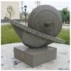 厂家供应石雕药碾石磙浮雕回字纹药碾子药罐园林广场医院摆件