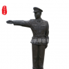 玻璃钢铸铜交通警察警犬雕塑城市广场部队公园园林景观装饰摆件