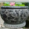 厂地货源 复古做旧石雕青石花盆仿古鱼缸庭院摆件大理石雕刻户外