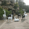 现货玻璃钢雕塑彩绘鹿户外几何鹿树脂仿真抽象梅花鹿招财动物雕塑